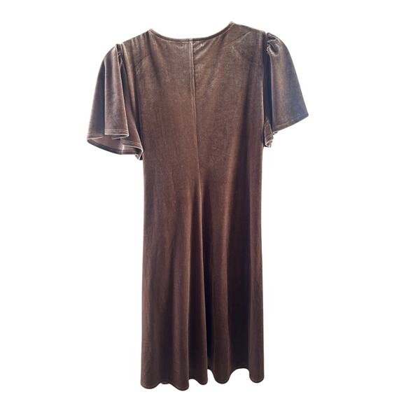 Socialite Brown Velvet Wrap Mini Dress (Size M) Fall/Winter Dress - Picture 2 of 5